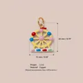 Detailed macro shot of a colorful Ferris wheel charm showing 20mm size and 2.3g weight - No. 2 Ferris Wheel Pendant