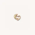 Élégant pendentif croissant de lune et cœur plaqué or avec des accents de cristal étincelants - Lune Cœur Ajouré (HSNK255015SI)