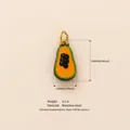 Papaya shaped DIY pendant in stainless steel with 18K gold plating and enamel finish - Papaya Pendant