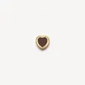 Pendentif en forme de cœur doré avec gravure 'Touch Wood' et incrustation bois - Petit Cœur (HSNK255015SI)