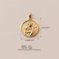 Vergoldeter Kupfer-Münzanhänger mit Bogenschützen-Gravur, inklusive Größenangaben - Jäger Medaillon Anhänger KC Gold