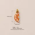 Stainless steel orange slice pendant charm with 15mm height and material details - Orange Pendant