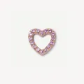 Pendentif cœur élégant en or rose serti de pierres précieuses roses étincelantes de luxe - Cœur Ajouré Coloré (HSNK255015SI)