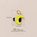 Stainless steel cat moon pendant charm with yellow and black enamel finish, 2g weight - Cat Moon-4 (Pendant Only (Without Chain))