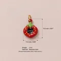 Detail showing dimensions of a cute strawberry cat pendant charm in stainless steel - Strawberry Cat Pendant
