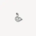 Pendentif cygne argenté serti de cristaux et orné d'une perle blanche centrale. - Accessoire Cygne (HSNK255015SI)