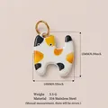 Tricolor cat pendant in 316 stainless steel, 15x14mm DIY jewelry accessory - Spotted Cat Pendant