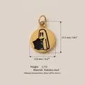 18K gold plated stainless steel Halloween ghost charm pendant with size measurements - Shy Ghost Pendant (JFNY224070301B)