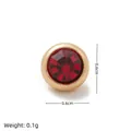 Clou d'oreille rond de 0,6 cm en plaqué or avec verre rouge facetté, poids de 0,1 g - Breloque Janvier (HSNK255015SI) / 1 Pièce/Pack (0.6cm)