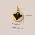 Gold-plated stainless steel Halloween ghost pendant accessory 15.5mm x 12.0mm SKU - Scared Ghost Pendant (JFNY224070301B)