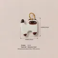 White and brown chubby cat stainless steel pendant for DIY jewelry making accessories - Siamese Cat Pendant