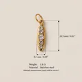Détail d'un pendentif en pierre étincelante en acier inoxydable plaqué or 18 carats - Pendentif Goutte de Pierre No. 6