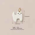 Minimalist white chubby cat pendant made of stainless steel for DIY jewelry crafts - White Cat Pendant