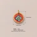 Boheems bloemenpatroon roestvrijstalen ronde hanger voor doe-het-zelf sieraden - Nr.5 Klavertje Vier Hanger Accessoire