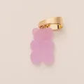Sugar-coated pink gummy bear pendant with a golden metal bail for DIY bag charms - Purple Bear Gold Clasp Pendant