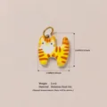 Cute yellow striped cat pendant made of 316 stainless steel for DIY jewelry accessories - Small Orange Cat Pendant