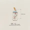 Cute white rabbit enamel carousel pendant for DIY jewelry, copper material, 17mm x 9mm - Carousel Rabbit Pendant Only (Without Chain)