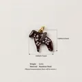 Hand-painted brown enamel horse pendant crafted from high-quality durable stainless steel - Pendant Only (Without Chain) - Red Dala Horse