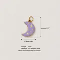 Close-up of purple enamel crescent moon pendant made of high-quality 316 stainless steel - Moon Pendant / Purple