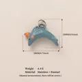 Detailed blue enamel narwhal pendant in stainless steel for DIY jewelry charm making - Small Fish Pendant