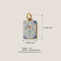 Detail showing 316 stainless steel rectangular pendant charm with dimensions and weight. - Square Plaque Pendant / Gold