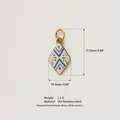 316 stainless steel diamond-shaped enamel charm with gold plating and dimensions - Rhombus Tag Pendant / Gold