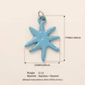 Blue enamel star pendant in stainless steel with detailed dimension and weight info - Blue Star Pendant