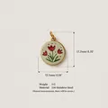 Detailed view of a 316 stainless steel tulip pendant with precise dimensions - 15-Three Flowers Pendant