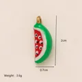 Cute dopamine-style watermelon charm pendant with size and weight details. - Watermelon