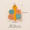 Colorful butterfly shaped enamel pendant made of stainless steel, size 27mm by 21mm - Butterfly Pendant