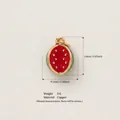 Vista dettagliata del ciondolo a forma di anguria in rame 12mm x 9,2mm per gioielli DIY - Ciondolo Fetta di Anguria Rossa / Ciondolo Solo (Senza Catena)