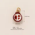 Cute stainless steel pomegranate slice charm pendant with size and weight specifications. - Pomegranate