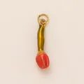 Cute dopamine style stainless steel DIY pendant accessory with durable 18K gold plating - Tulip Pendant