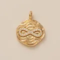 Elegant gold infinity symbol pendant with rippled texture and sparkling crystal inlay - Infinity Zirconia (Gold)