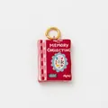 Rode miniatuur boekbedel met Memory Collecting tekst voor DIY sieraden creaties - Nr. 5 Vierkante Rode Boek Hanger
