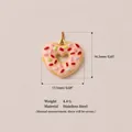 Close-up of heart-shaped doughnut pendant with specific dimensions and weight details - No. 13 Heart Donut Pendant Only (Without Chain)
