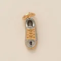 Detailed two-tone gold and silver mini sneaker charm pendant for DIY jewelry making - No.4 Shoe Pendant