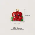 Detailed view of red heart pendant showing specific size 19.9x16.2mm and weight 6g - No. 4 Heart Flower Pendant Only (Without Chain)