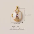 Ciondolo medaglione ovale in rame con pietra viola e dimensioni 22.5x16.9mm - Stile Gemma Viola Bianca