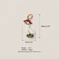 Detailed measurements for a cute white goose charm featuring a red mushroom hat accessory - Cartoon White Goose Pendant (MQPK260317RI) / Mushroom Goose Style