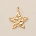 Gold-plated star pendant featuring a unique hammered texture for DIY necklace jewelry making - Star Charm