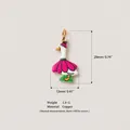 Macro view of cute cartoon white goose copper pendant with size and weight details - Cartoon White Goose Pendant (MQPK260317RI) / Flower Goose Style