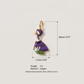 Detailed view of cartoon goose enamel charm with size, weight, and material specs - Cartoon White Goose Pendant (MQPK260317RI) / Purple Goose Style