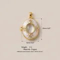 Detailed view of vintage-style oval locket pendant with size and material specs - Cat Eye Style