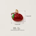 Vista dettagliata di un grazioso ciondolo volpe fragola in rame con misure dimensionali - Pendente Volpe Fragola