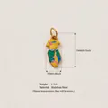 Detailed product view of animal themed pendant with dimensions 17x7mm and 1.7g weight - Green Fox Pendant