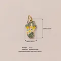 Detailed view of the 16mm cat pendant with dimensions and stainless steel info - Raising Hand Cat Pendant