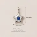 Pendentif étoile en acier inoxydable avec pierre bleue pour la création de bijoux - Pendentif Rond Bleu (14) / Acier