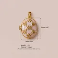 Detailed view of the pink floral enamel locket pendant with dimensions and material. - Snowflake Style