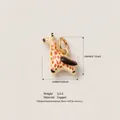 Miniature enamel giraffe pendant charm in gold plated copper with size specifications - 18mmx16mm / Brown Deer Pendant